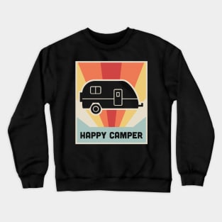 HAPPY CAMPER | Vintage RV Poster Crewneck Sweatshirt